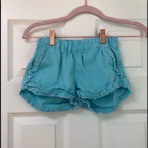 CUTE BLUE RUFFLE CREWCUTS SHORTS